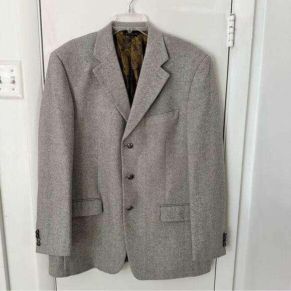 Firado Italia Gray Wool Men’s Blazer Jacket 44R Super 140’s - Picture 1 of 10